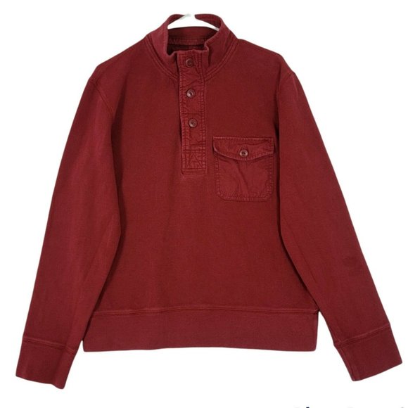 Eddie Bauer Sport Shop 1/4 Button Up Pullover Sweatshirt